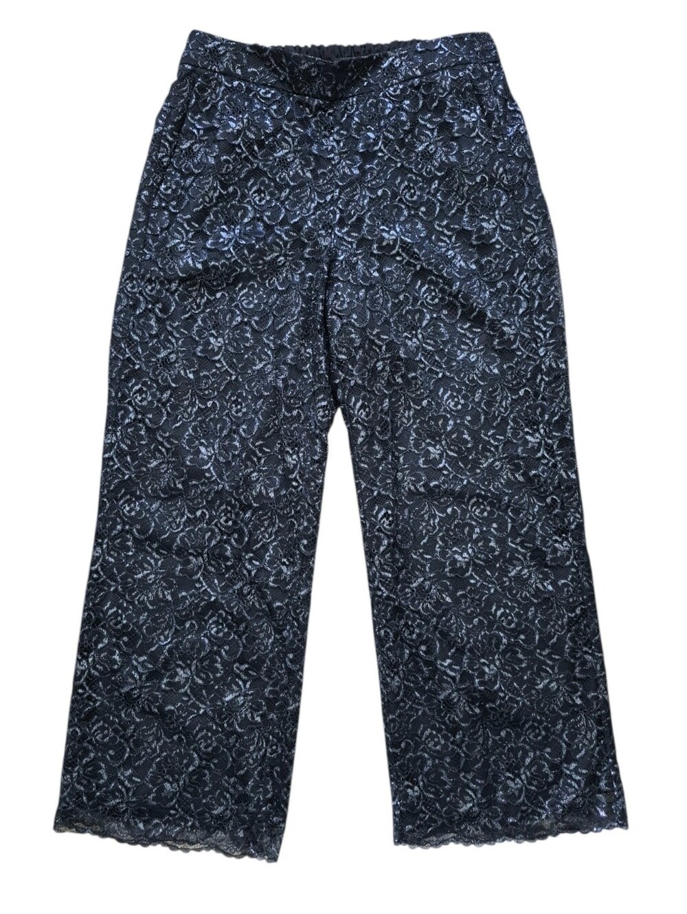 j. crew peyton high rise pll on lace wide leg pants M wedding guest cocktail